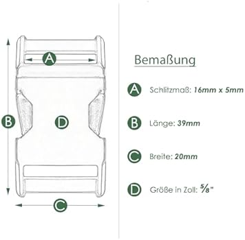 Ganzoo Metall-Klickverschluss Alumaxx, Set aus 2 Stück, 5/8 / Klippverschluss/Steckschließer