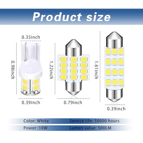 ijuicy Kit 20 Pcs Lámparas LED Interior Auto T10 10W 12V miniatura 2