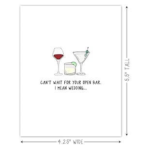 Engagement Cards for Couples, Funny Bridal Shower Card For Bride To Be, Wedding Shower Cards For Bachelorettes & Bride & Groom (Open Bar) Engagement Cards for Couples Funny Bridal Shower Card For Bride To Be Wedding Shower Cards For Bachelorettes Bride Groom Open Bar