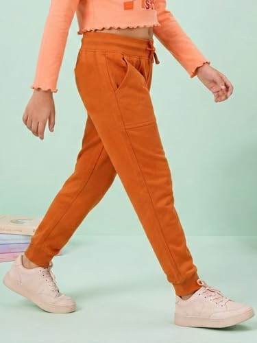 Image of KiddoPanti Boys Solid Fleece Track Pants | Cotton Poly Fleece Fabric | Ankle Length Bottom Rib | 2 Front Patch Pocket | Elastic Waist & Drawcord | Jogger Track Pants for Boys