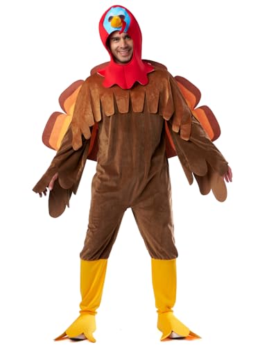 Seasons Adult Turkey Costume Thanksgiving Costume Halloween Costume for Women and Men, One Size