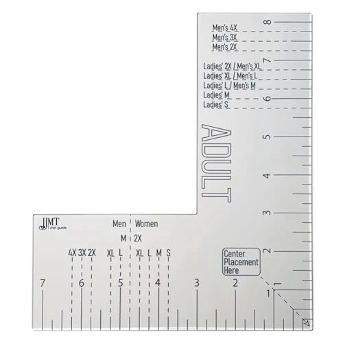 Knnuey Left Chest Logo Placement Tool for Heat Press, Acrylic T Shirt Ruler for Adult Size Transparent