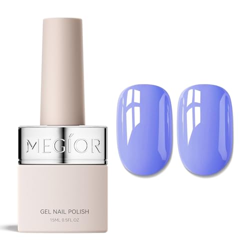 MEGIOR Bright Lilac Gel Nail Polish 0.5 Fl Oz Purple Soak Off UV ...