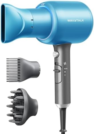 Wavytalk Ionic Salon Professional Hair Dryer with Diffuser and Concentrator for Curly Hair 1875W Ionic Salon Hair Dryer with Ceramic Technology Drying in
