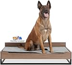 Milo Lit de chien en bois avec matelas imperméable. Grand à extra grand lit de chien élevé. Greenguard Gold Certifié. & Mobilier