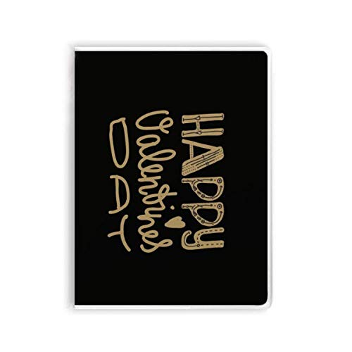 Carnet Happy Valentine Day souple doré, le cadeau d'amour parfait