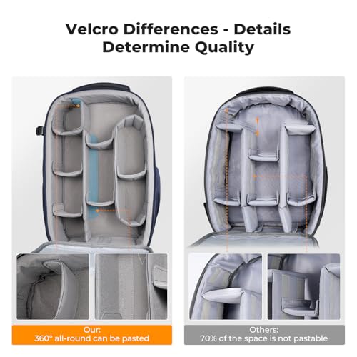 K&F CONCEPT Camera Backpack,Hardshell Photography DSLR Camera Bag with 15-15.6 Inch Laptop Compartment Hard Shell Camera Case Compatible with Canon/Nikon/Sony/DJI Mavic Drone by K&F CONCEPT - Image 8
