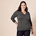 Amazon Essentials Women's Regular-Fit Lightweight Long-Sleeve V-Neck Sweater (Available in Plus Size), Charcoal Heather, Small