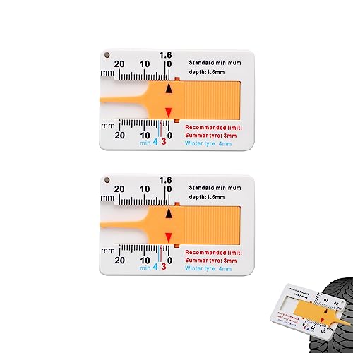 Jaimela Medidor Profundidad Banda Rodadura, Del Neumático De Plástico 0-20mm Regla De Profundidad, Para Neumáticos Motocicleta Caravana Remolque