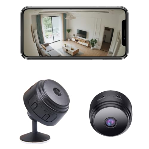 Mini cámara 1080P Full HD WiFi Cámara de vigilancia giratoria 360° con Detector de Movimiento y visión Nocturna, Seguridad doméstica y vigilancia en Tiempo Real