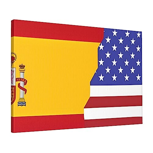 Toile drapeau Espagne américaine YYHHAOFA 40x61cm en coton pour décoration murale