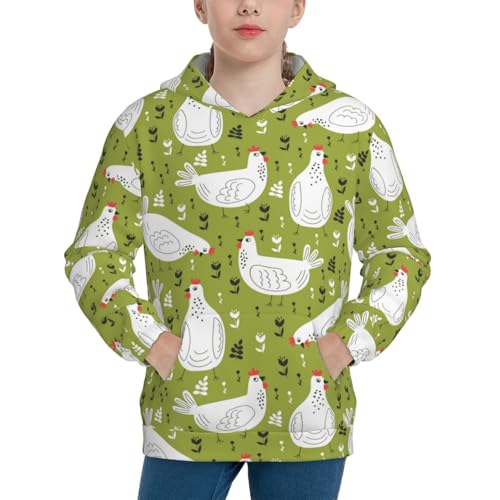 Lovely Chickens Kid Hoodies Boys Sweatshirts Girls Pullover with Pocket