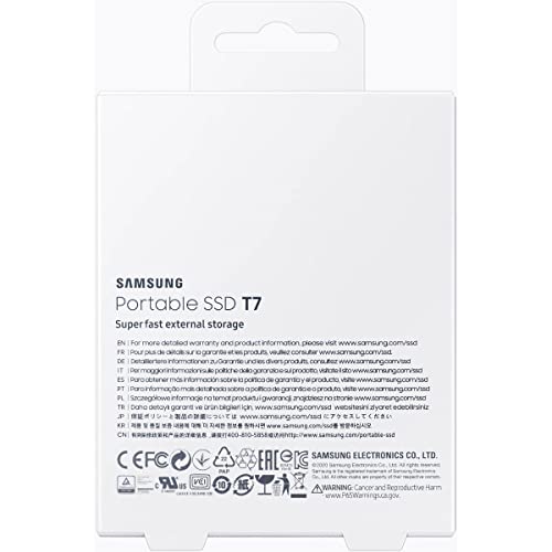 Image of Samsung T7 500GB Up to 1,050MB /s USB 3.2 Gen 2 (10Gbps, Type-C) External Solid State Drive (Portable SSD) Blue (MU-PC500H)
