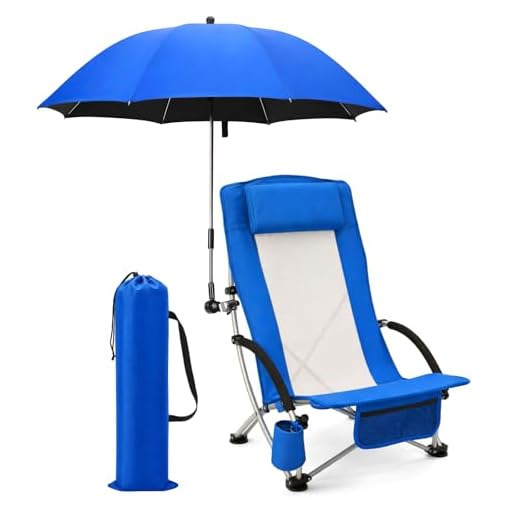 Colingmill Folding Beach Chair with Umbrella