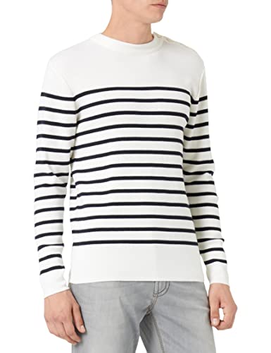 Armor Lux Homme Marin 'Goulenez' Homme Pull, Multicolore (Milk/Navire 6rl), L EU