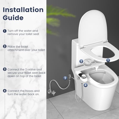 Vatex BIDET ATTACHMENT For Toilet With Filters, Non-Electric Self Cleaning Dual Nozzle(Frontal/Rear Wash) For Bidet Toilet Seat thumb #6