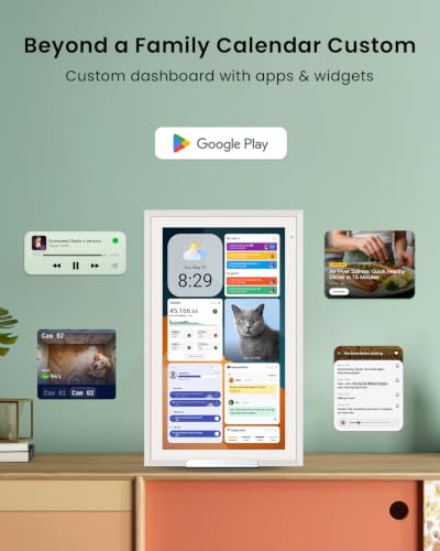 Image of Apolosign 15.6-inch Digital Family Calendar, No Subscription Fee, Smart Wall Planner with Calendar Sync, Chore Chart & Touchscreen Display for Busy Families, Dual Mode, with Stand(White)