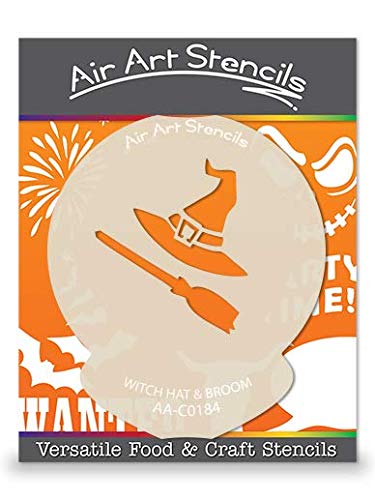 Witch Hat & Broom Cupcake Stencil Reusable & Flexible for Cakes & Crafts