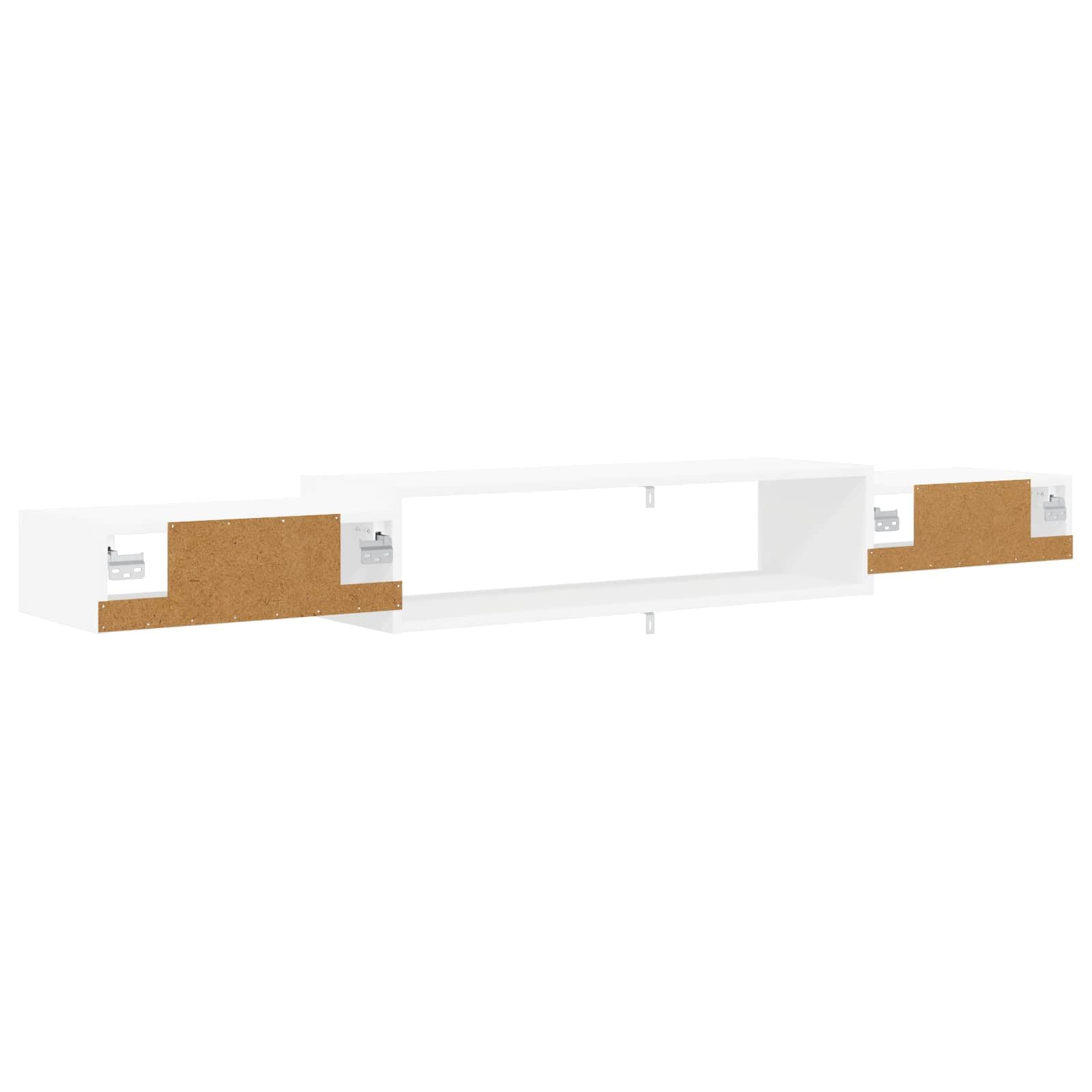 Meuble TV mural - Support mural - Étagère TV flottante - Meuble bas suspendu pour salon et chambre à coucher - Blanc - 180 x 28 x 21 cm