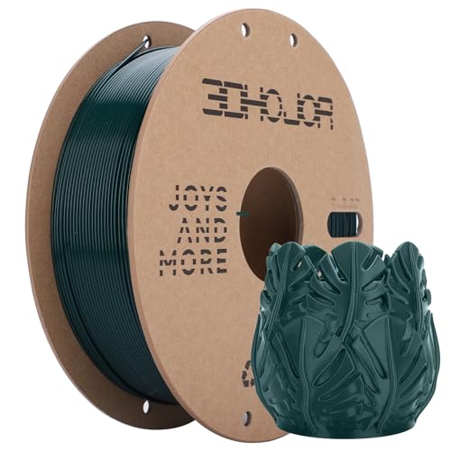 3DHoJor PLA Filament 1.75mm,3D Printer Filament,1kg Cardboard Spool (2.2lbs),Dimensional Accuracy +/- 0.03 mm,Odor Free, Clog Free, No Brittle Filaments, Fit Most 3D FDM Printer,Green