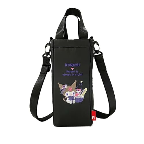シナモロール クロミ ハローキティ 水筒カバー ショルダー 携帯式ボトルカバー ボトルバッグ 水筒ケース スマホバッグ ショルダーバッグ スマホポーチ おしゃれ 手提げ 2wayバッグ (Color : クロミ)