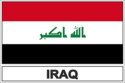 Akachafactory Autocollant Sticker Drapeau IRQ Iraq