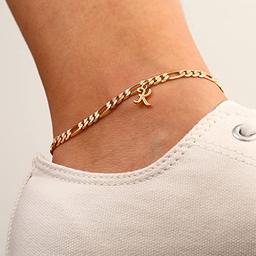Gold Anklets Gold Ankle Bracelets For Women, 14K Gold Plated Initial J Gold Anklet Bracelets For Women Ankle Bracelets For Women Rope Chain Gold Anklets For Women Gold Figaro Anklets For Women Girls #TOP3