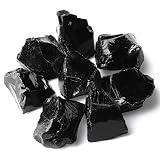 ZHIYUXI 2" Obsidian Crystal Raw Crystals Bulk Crystals and Stones Rough Natural Quartz Black Obsidia