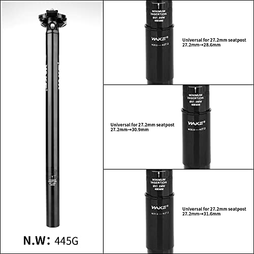 BESNIN Bike Seat Post 27.2*400mm Alluminium Alloy Bicycle Seat Post with 28.6/30.9/31.6mm Bike Seatpost Shim for MTB BMX Road Bike - Image 3