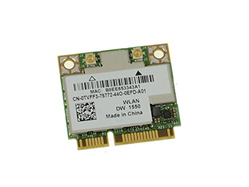 TVFF3 - Dell Wireless 1550 DW1550 WiFi 802.11 a/b/g/n/AC + Bluetooth 4.0 Half-Height Mini-PCI Express Card - TVFF3