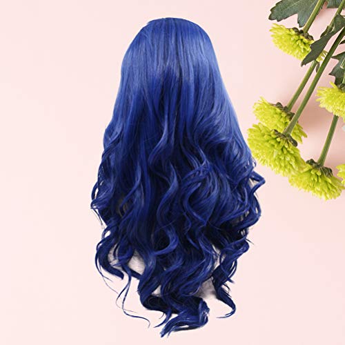 Lurrose Capa de cabelo longo cacheado de fibra química testa renda elmo Peruca de cabelo requintado