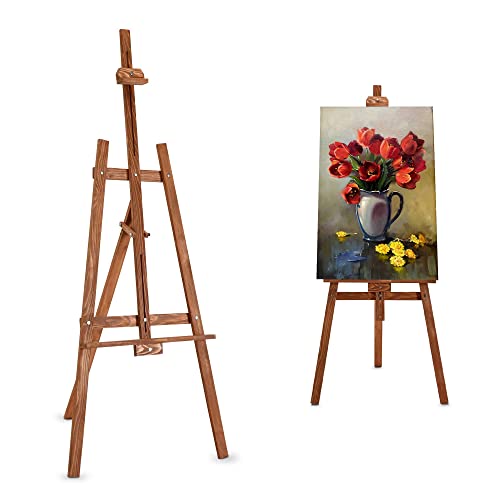 Artwelt Staffelei Holz groß aus Fichte dunkle Farbe 158 cm für...