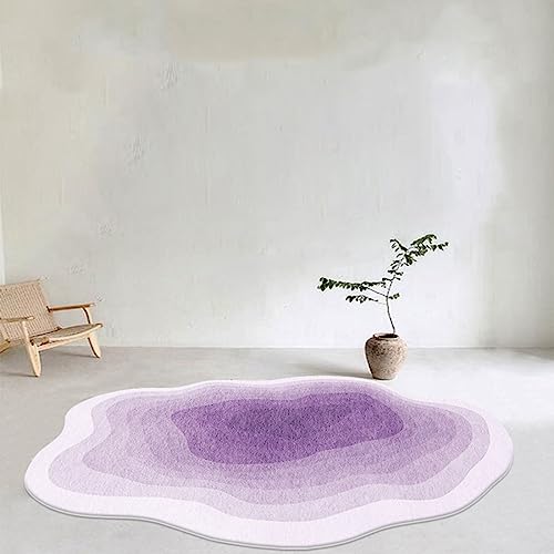 Lavender Contemporary Modern Shaped Area Rug for Living Room Bedroom