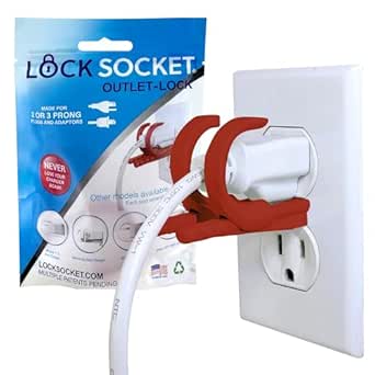 Lock Socket Adjustable Outlet and Charger Lock - Red | Child-Safe, Anti-Theft Outlet Cover
