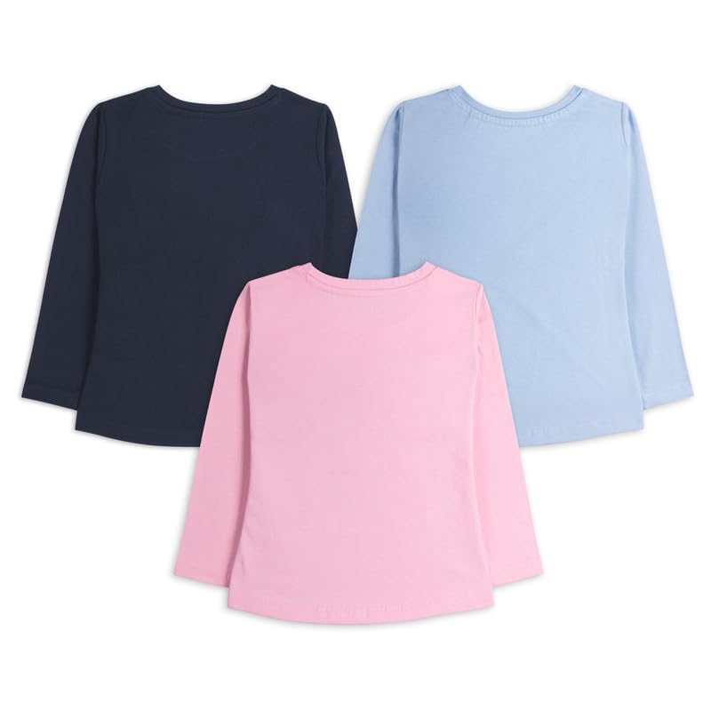 Image of Real Basics Girls Regular Fit Full Sleeves Tshirt (Pack of 3)