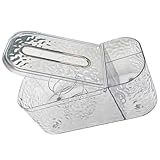 SOLUSTRE Transparente Dekorativer Rechteckiger Serviettenspender Großem Fassungsvermögen mit Taschentuchbox aus Pet und Stahl für Büro und Zuhause