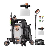 AIVOLT Pressure Washer with 2 x Foam Cannon 400ml, 4 Nozzles, Spray Gun