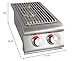 Heavy-Duty Stainless Steel Outdoor | Blaze Double Side Burner Natural Gas Grill Barbeque | LED Lights Thermometer | Best Of Backyard For Grilling Masters | BLZ-SB2LTE-NG