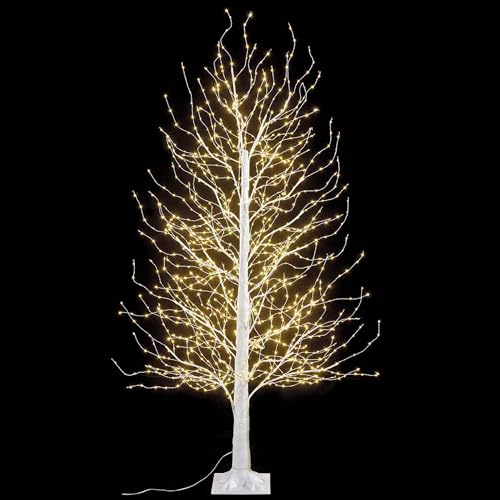Albero Natalizio Luminoso con 1300 Luci Led Bianco Caldo - Albero di Natale Artificiale per Interni ed Esterni Altezza 1,8 Metri 208 Rami Luminosi - Albero di Natale con Luci Incorporate