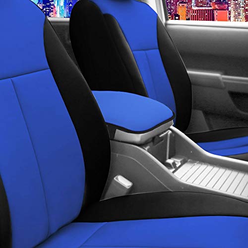 Image of FH Group Neosupreme Blue Flat Pattern Center Console Pad - Water-Resistant Armrest Cover Protector for Cars, SUVs & Trucks