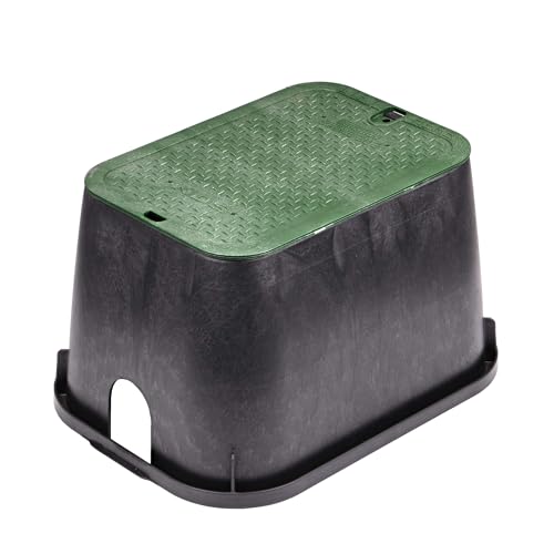 NDS 113BC 14' x 19' Standard Series Sprinkler Valve Box- Black with Green Bolt-Down Cover