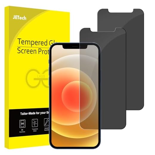 JETech Privacy Skärmskydd Kompatibel med iPhone 12/12 Pro 6,1 Tums, Anti Spy Härdat Glasfilm, 2 Pack