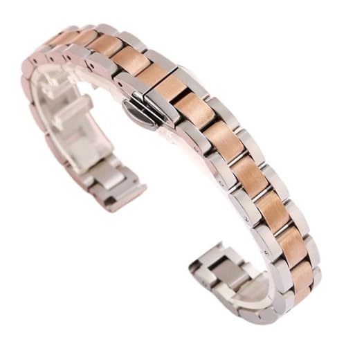 ���^���E�H�b�`�`�F�[�� 10mm 20mm 22mm ���f�B�[�X �X�e�����X�X�`�[�� �E�H�b�`�o���h �����p�E�H�b�`�X�g���b�v �u���X���b�g(Silver rose Gold,10mm)