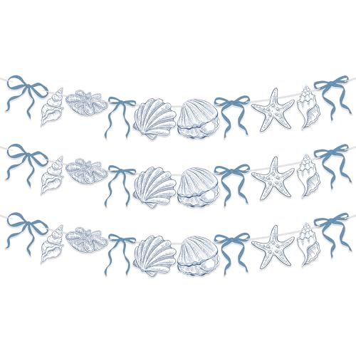 3 PACK Summer Banner Seashells Decor Party Decorations Party Supplies...