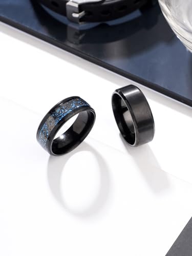 Image of Yellow Chimes Rings for Men and Boys | Black Dragon Celtic and Band Stainless Steel Rings for Men Combo | Birthday Gift for Men and Boys Anniversary Gift for Husband