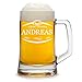 polar-effekt Bierkrug Personalisiert mit Gravur eines Namens und Jahreszahl - Bierseidel Geschenk zum Geburtstag - Motiv Umrandung mit Ähren 0,3l