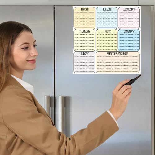 Image of Zesta Vinyl Magnetic Planner for Fridge | Cute Weekly Planner /Meal Planner with Marker | Rewritable Magnetic White Board for Fridge (Harry Potter 11X11 Inches) (Week Planner)