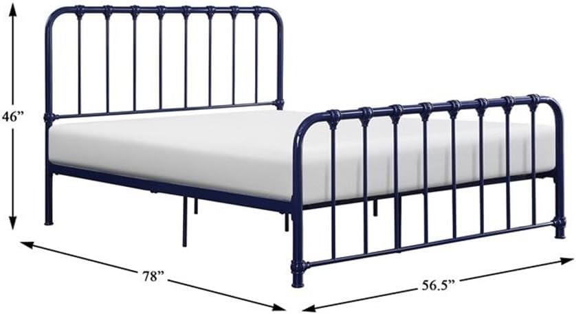 Lexicon Leongatha Metal Bed, Full, Navy Blue