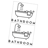 Kisangel 2個 浴室用自己粘着ウォールステッカー 防水素材 バスルーム壁やルに貼れる装飾デカール 簡単貼付けで空気抜き可能 お風呂場の清潔