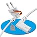 sonero Stromkabel Netzkabel 2 Polig, 5,0m, Eurostecker Typ C Netzstecker auf IEC Buchse C7 Euro 8 Stecker, 90° Winkel Netzteil Strom Kabel für TV, PS5, PS4, PS3, Haushaltsgeräte, Weiß